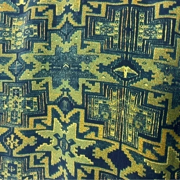 TWELFTH STREET BY CYNTHIA VINCENT Anthropologie Green Print Silk Dress Size 4 - Picture 8 of 9